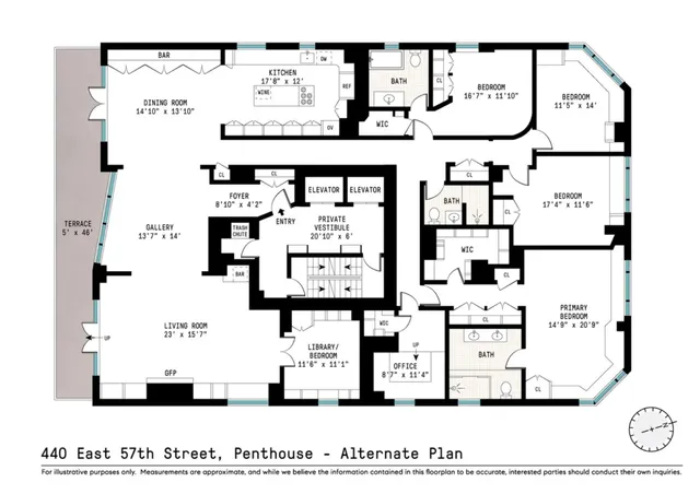 $3,500,000 | 440 East 57th Street, Unit PH | Sutton Place