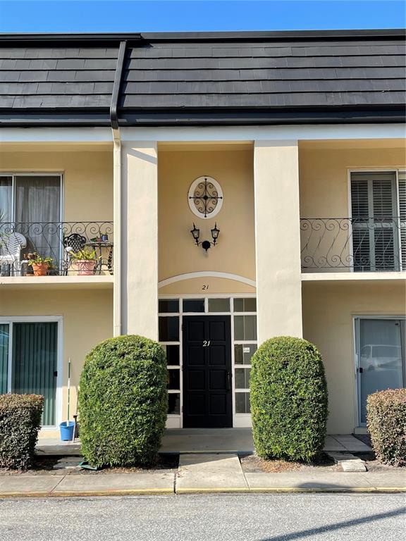a front view of a house with entryway