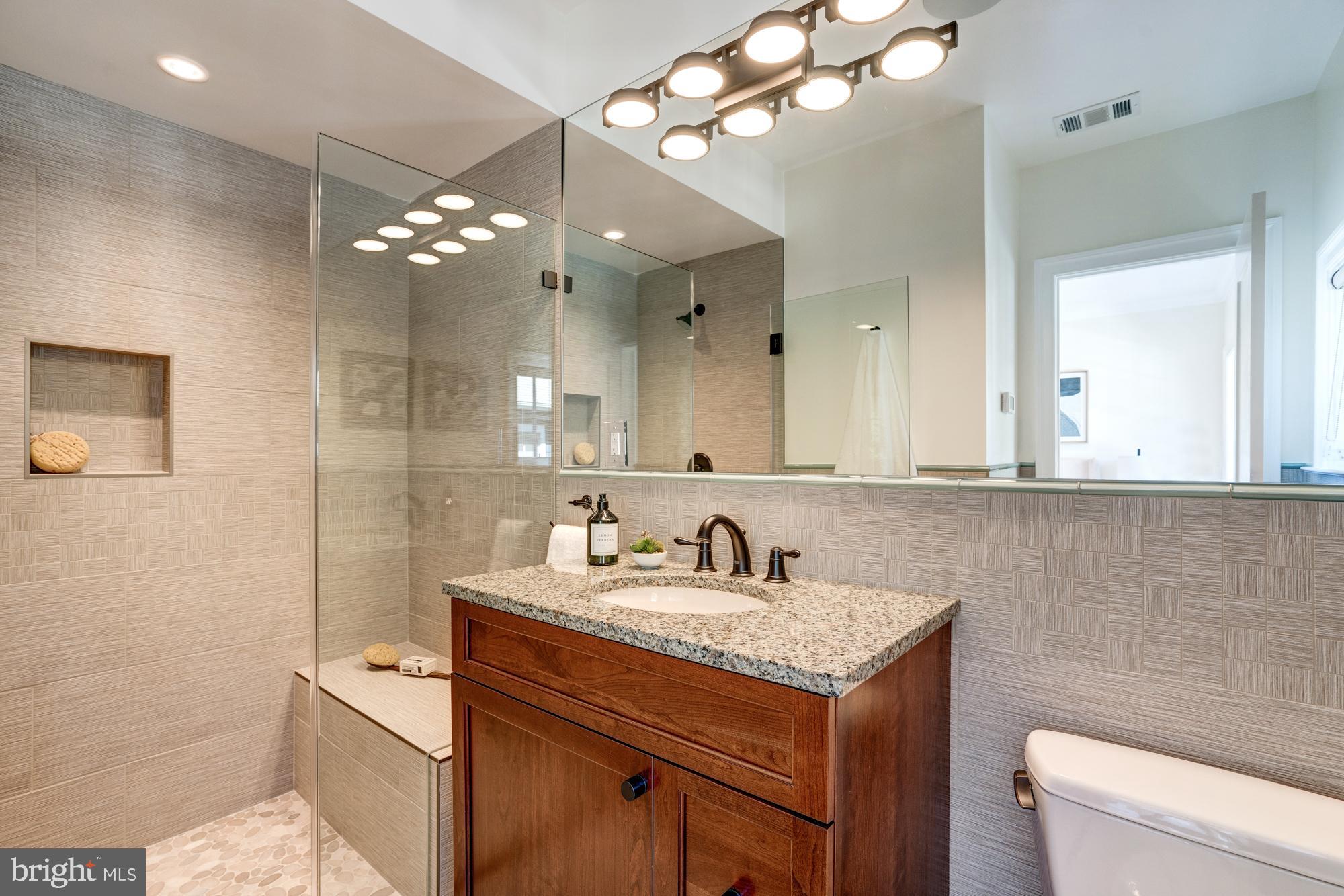 5607 Warwick Place Chevy Chase, MD 20815 - Photo 64 of 91 a bathroom with a sink a toilet and a mirror