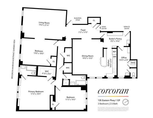 $2,500,000 | 135 Eastern Parkway, Unit 12F | Prospect Heights