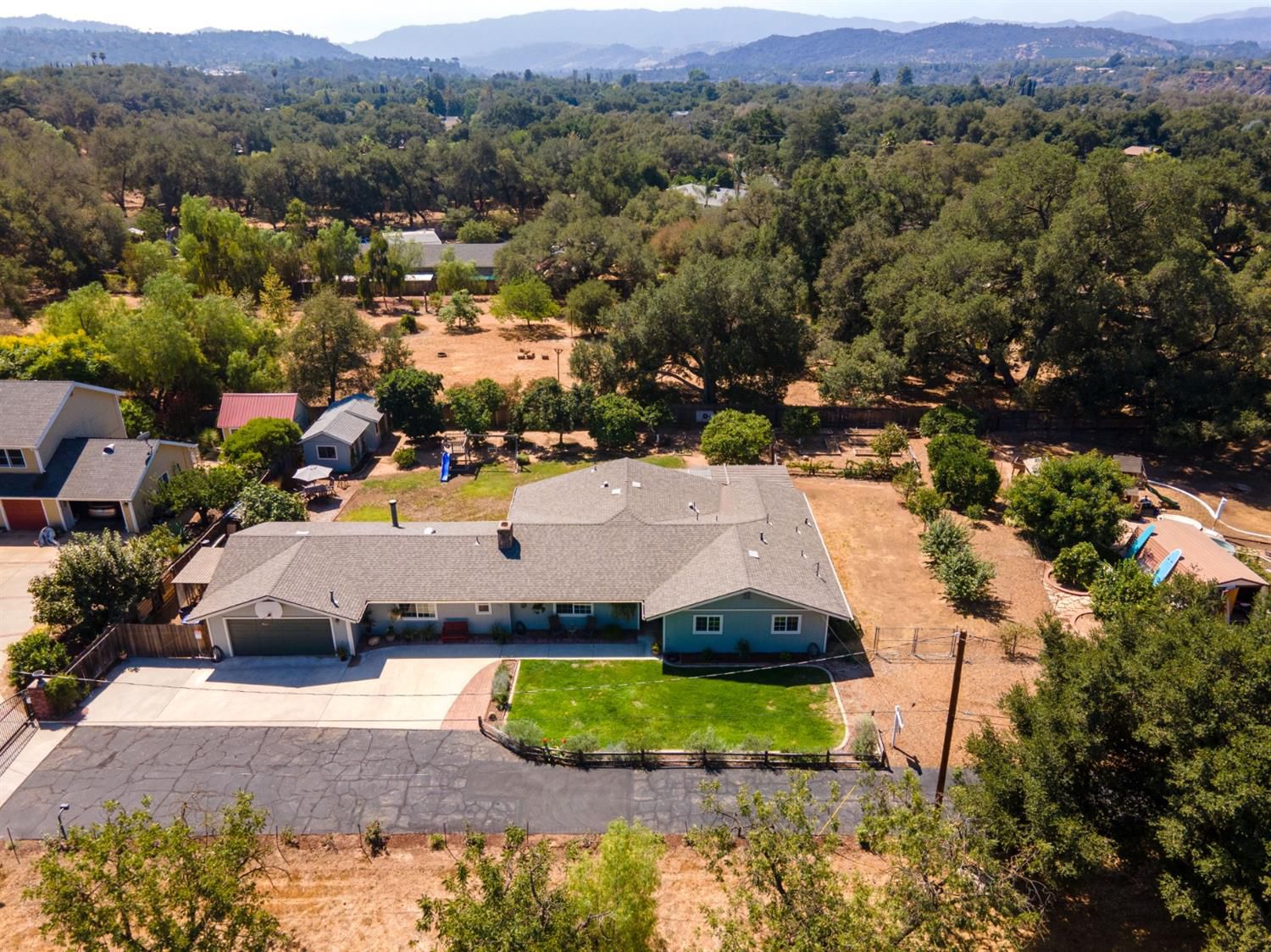 488 South Rice Road Ojai, CA 93023 - Photo 6 of 23 an aerial view of a house with a garden