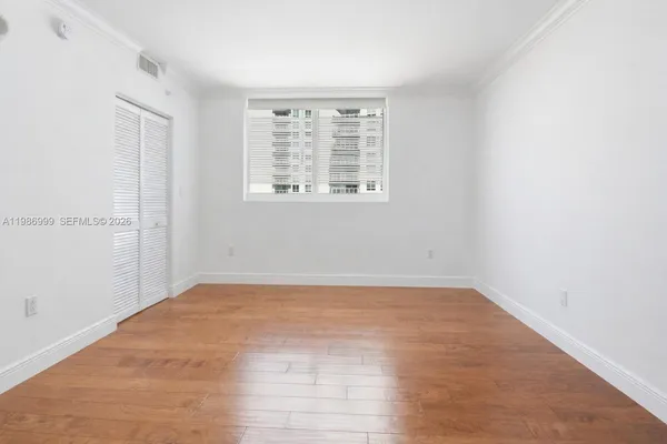 an empty room with a window