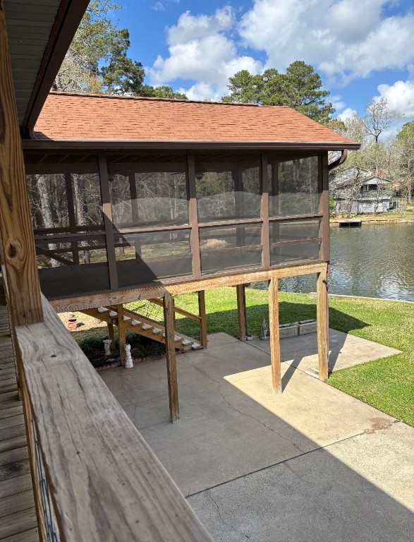 318 Ridgewood Road Goodrich, TX 77335 - Photo 29 of 49 View of screened in porch from upstairs deck