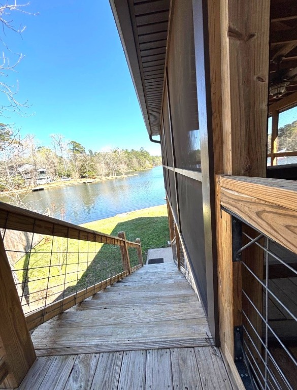 318 Ridgewood Road Goodrich, TX 77335 - Photo 33 of 49 Stairs from deck to downstairs