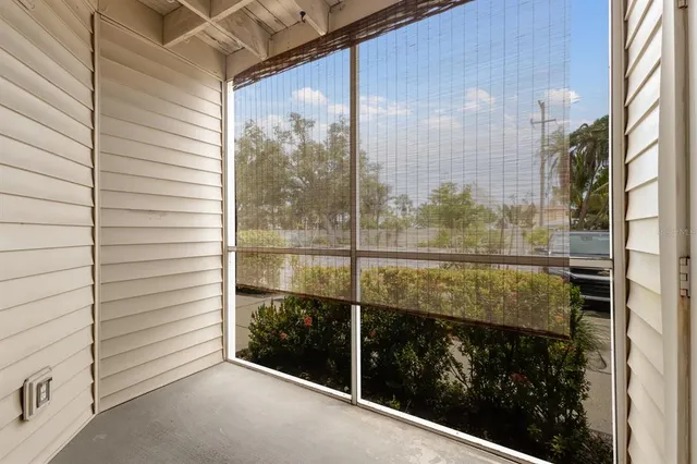 a view of a glass door