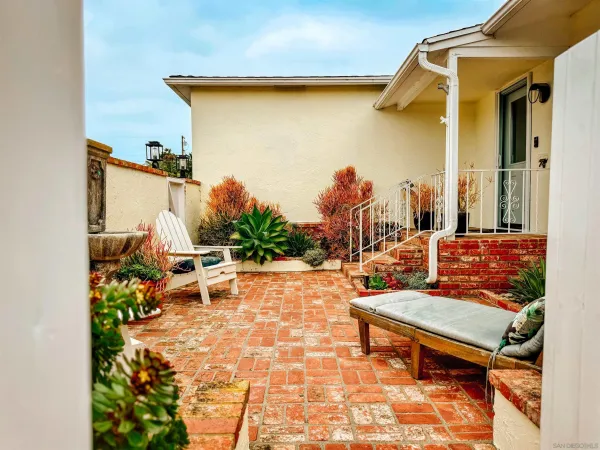 a outdoor space with lots of furniture and a couch