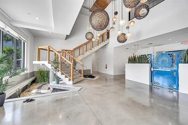 a view of a hallway with entryway