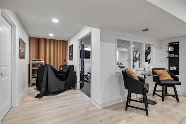 a living room with furniture