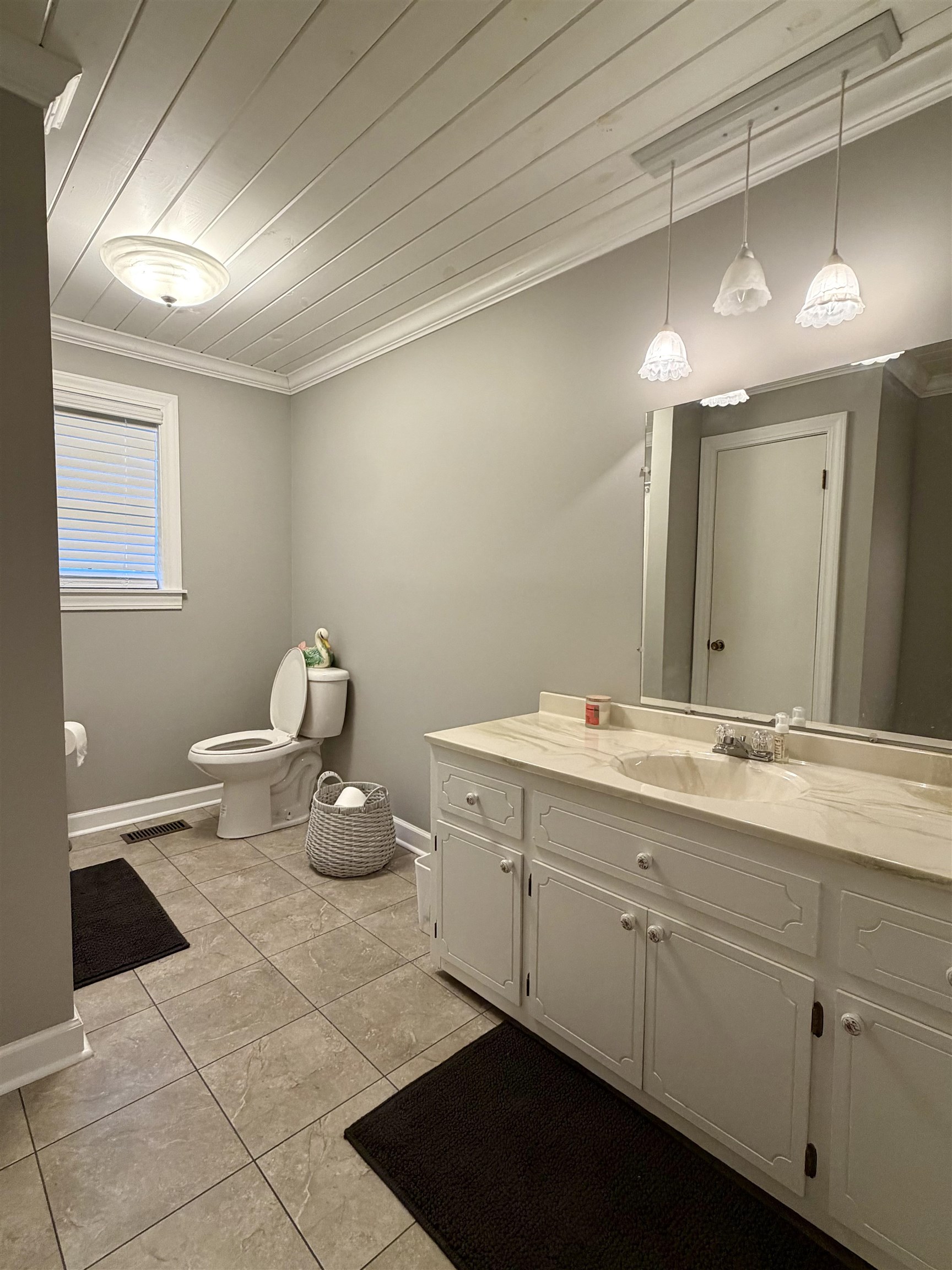 142 Treece Street Selmer, TN 38375 - Photo 13 of 36 Bathroom with a white vanity featuring a built-in sink and a light-toned countertop