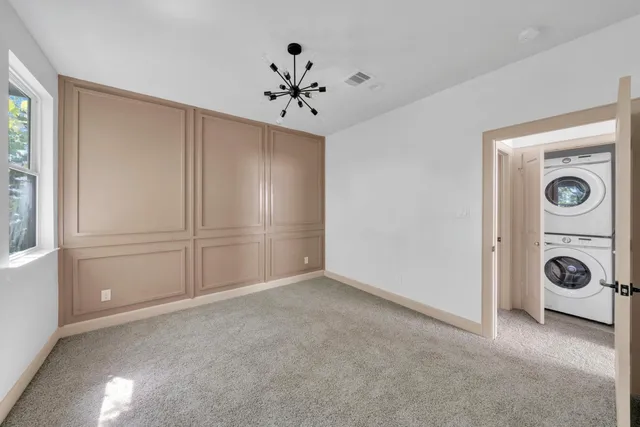 a view of a livingroom with a chandelier