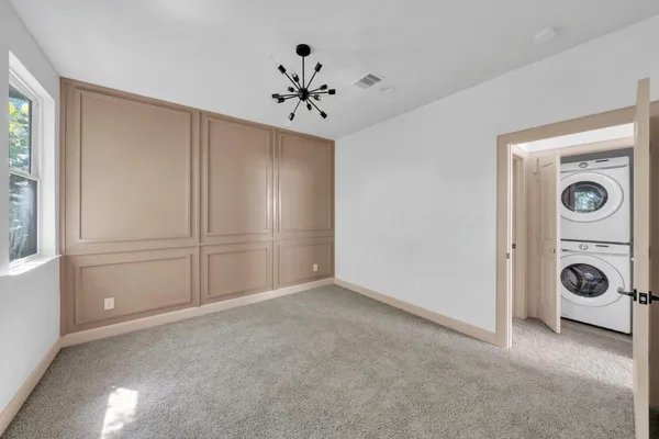 a view of a livingroom with a chandelier