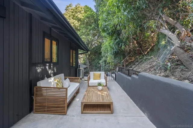 a view of outdoor space and seating area