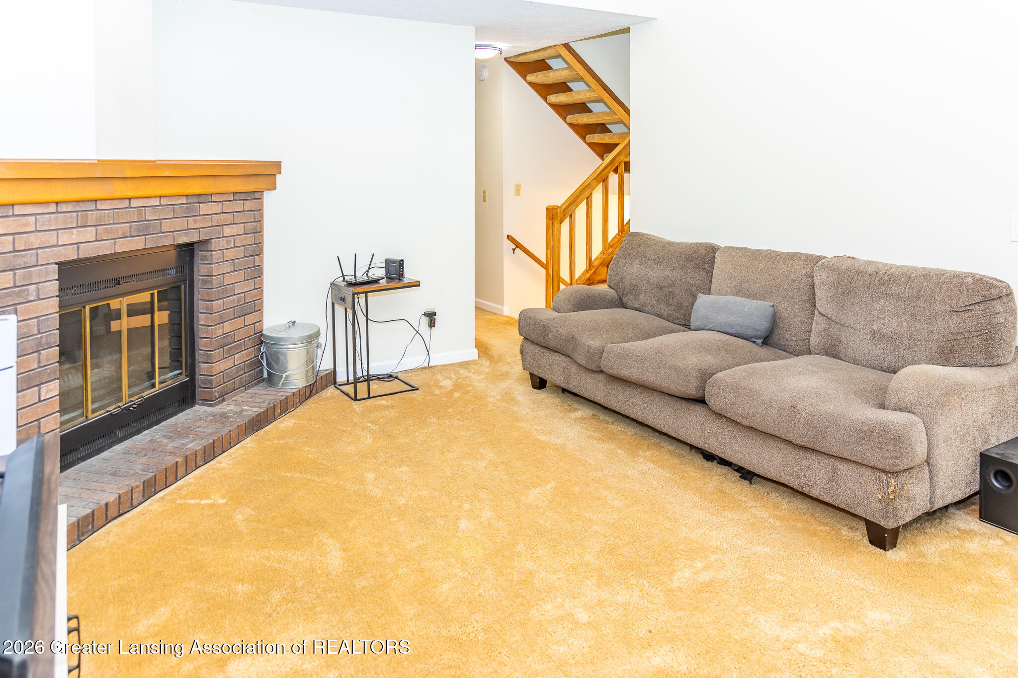 Living room- wood burning fireplace