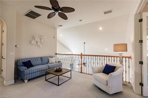 a living room with furniture