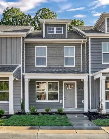 front view of a brick house