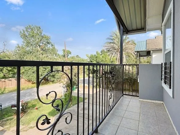 a view of a pathway of a balcony