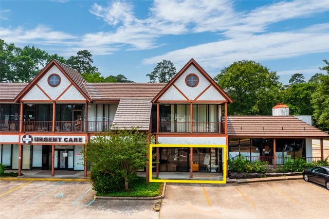 a front view of a building with street