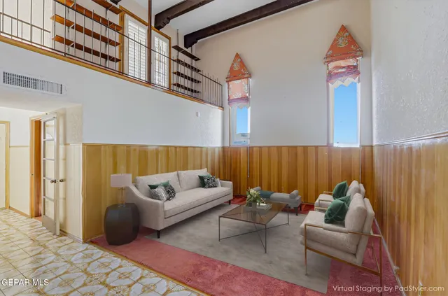 a view of a kitchen with cabinets
