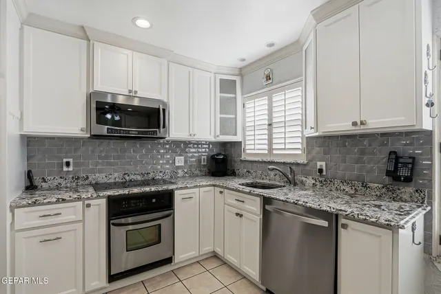 an aerial view of a building with outdoor space