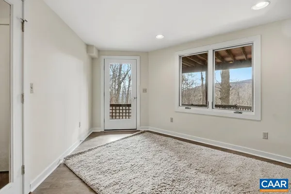 an empty room with windows