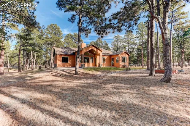 a house with trees in front of it