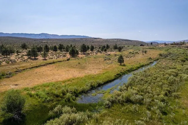 a view of an outdoor space and mountains