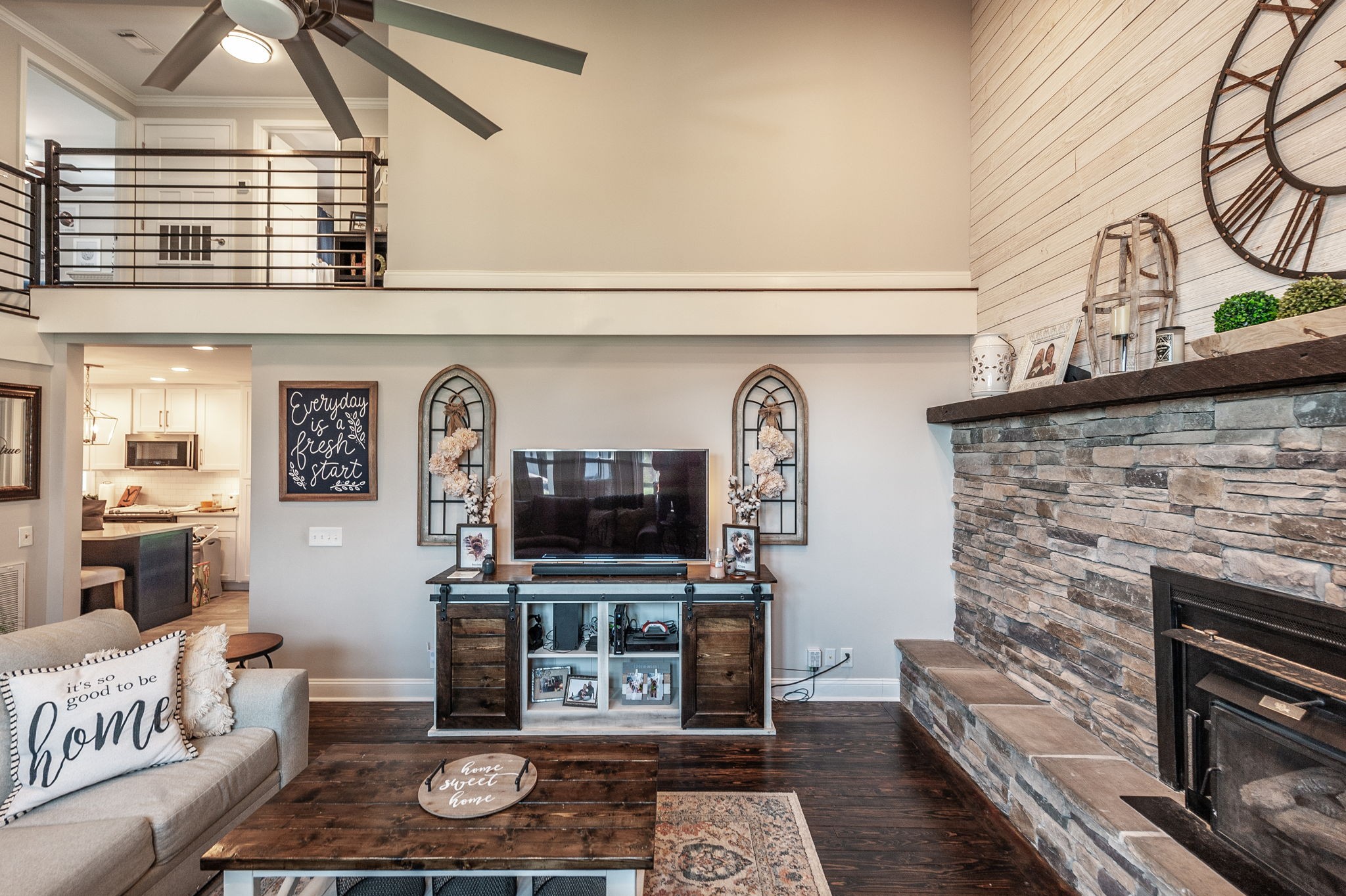 533 Lee Road Cottontown, TN 37048 - Photo 24 of 84 a living room with furniture and a fireplace
