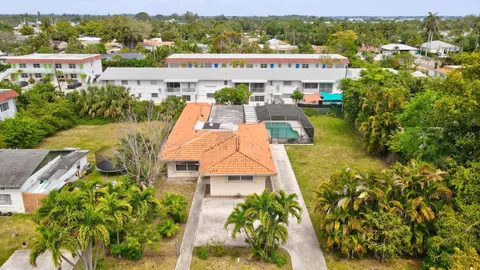 an aerial view of multiple house