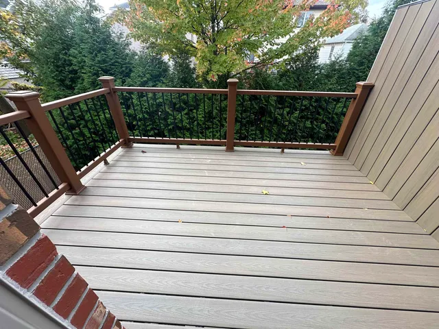 a view of balcony with deck