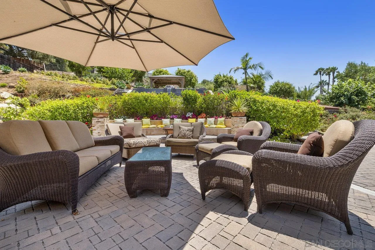7342 Altiva Place Carlsbad, CA 92009 - Photo 45 of 56 a view of a patio with couches under an umbrella