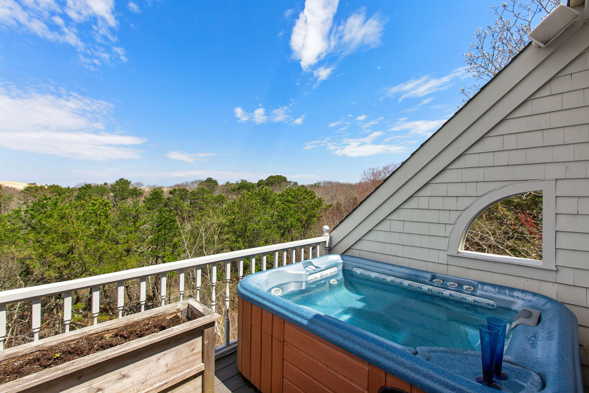 10 Somerset Road Provincetown, MA 02657 - Photo 37 of 50 a view of a balcony with mountain view and wooden floor