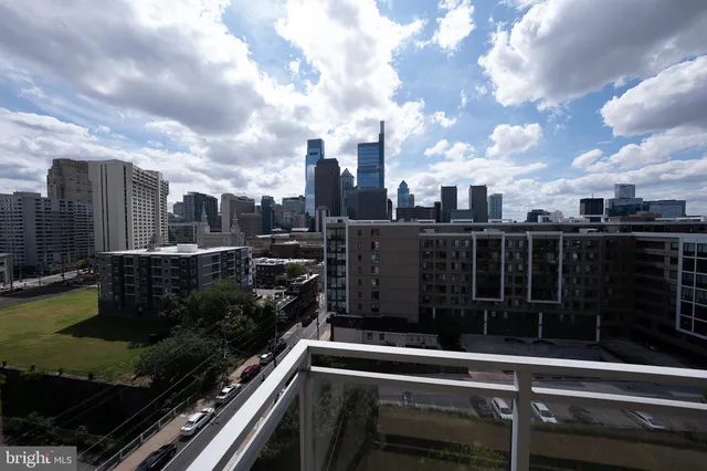 a city view from the balcony