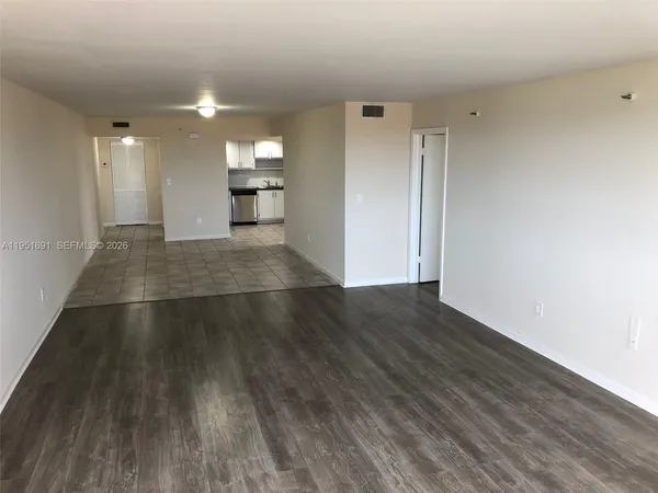 a view of a bathroom with a window