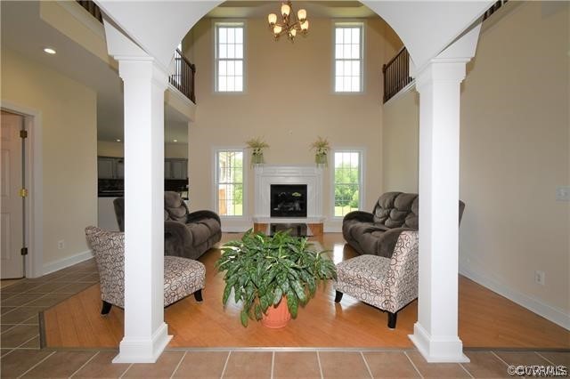 1629 Log Cabin Road Beaverdam, VA 23015 - Photo 6 of 40 a living room with furniture and a fireplace