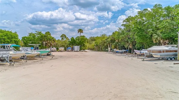 a view of a lake with a mountain in the background