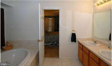 205 Captain Brendt Drive Accokeek, MD 20607 - Photo 20 of 28 a bathroom with a granite countertop tub sink and mirror
