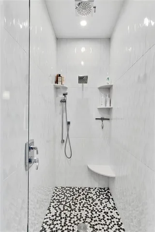 a bathroom with a shower