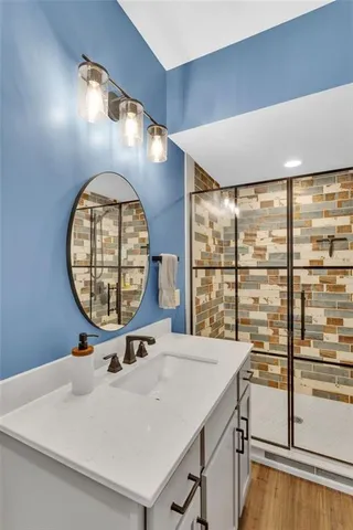 a view of hall with furniture