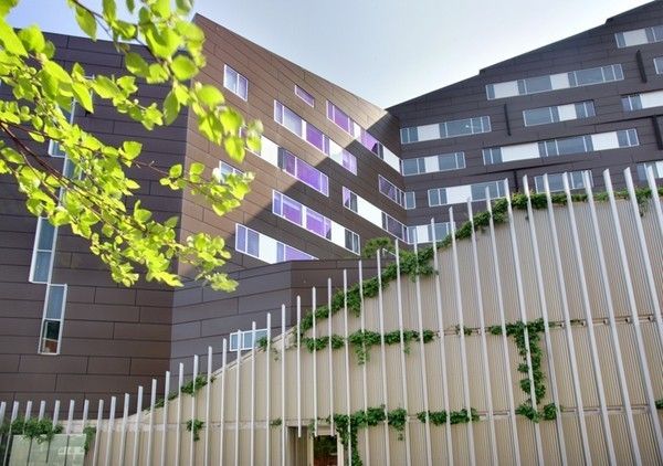 a front view of a building