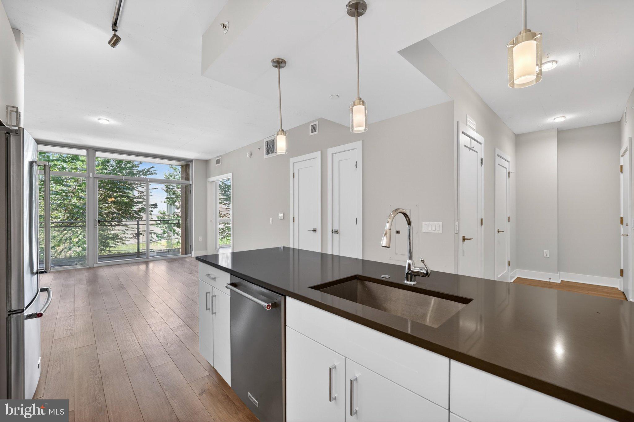 88 V Street Southwest, Unit 213 Washington, DC 20024 - Photo 10 of 26 Modern kitchen with serene views.