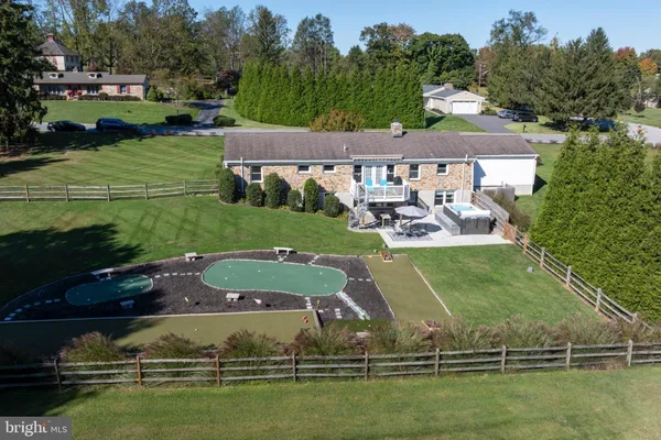 an aerial view of a house