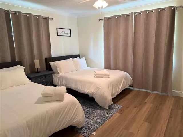 a view of a terrace with city view