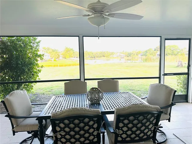 a balcony view with a couch