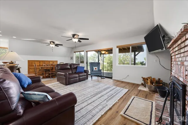 a living room with furniture