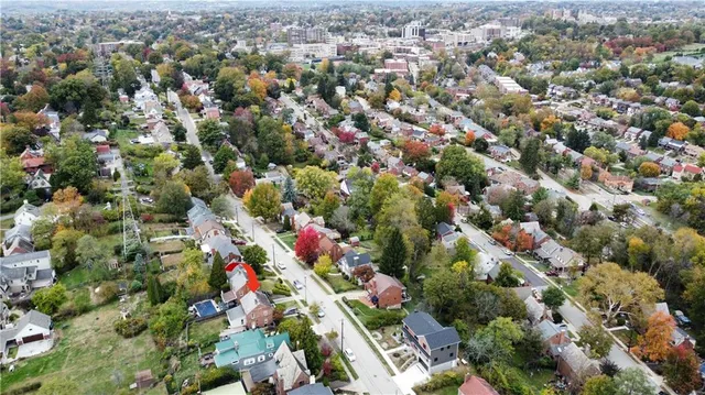 an aerial view of a city