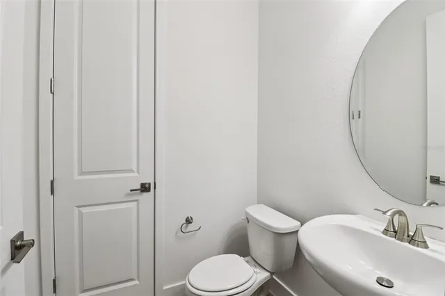 an empty room with a workspace