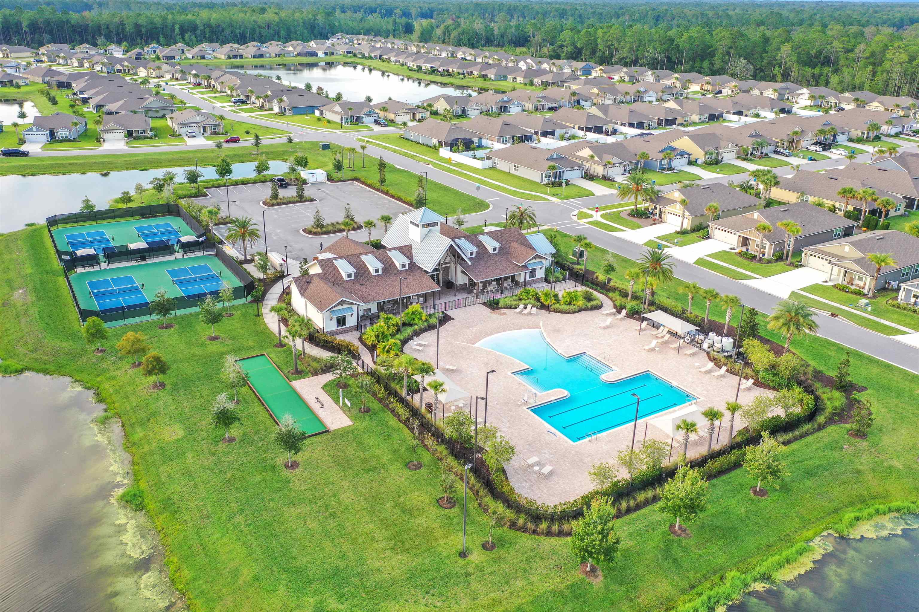 Undisclosed Address St. Augustine, FL 32095 - Photo 41 of 51 Aerial view of residential area with a large body of water and a pool area