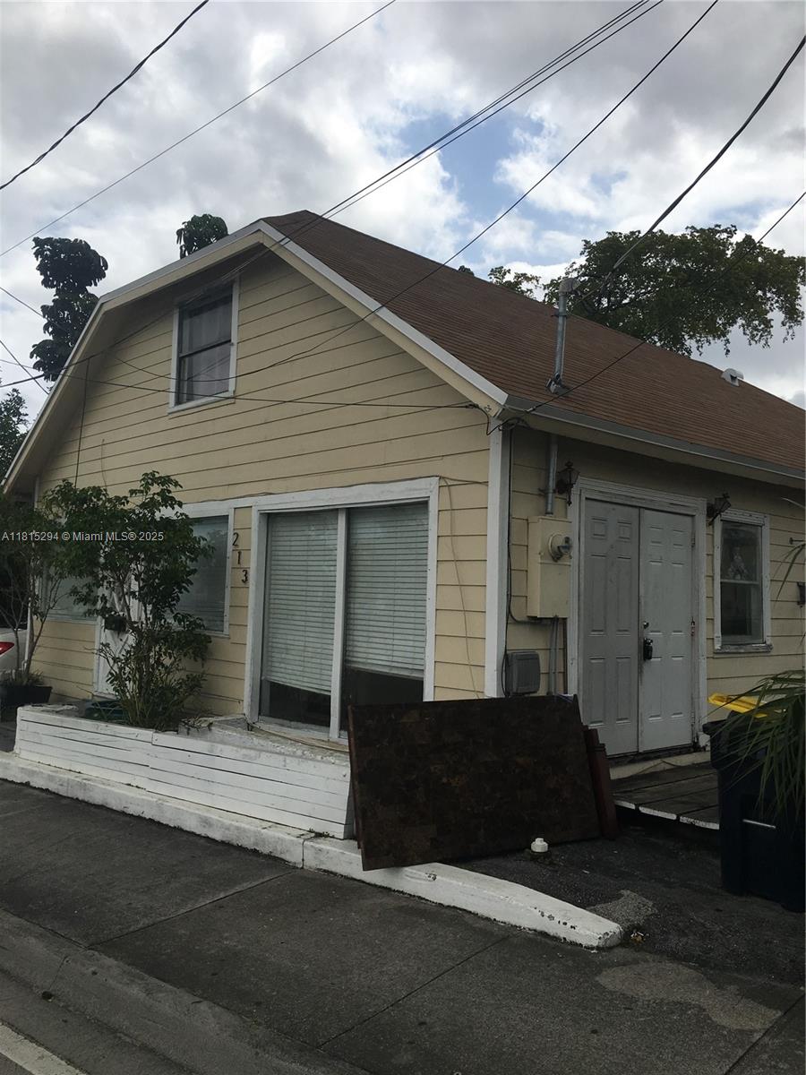 a front view of a house