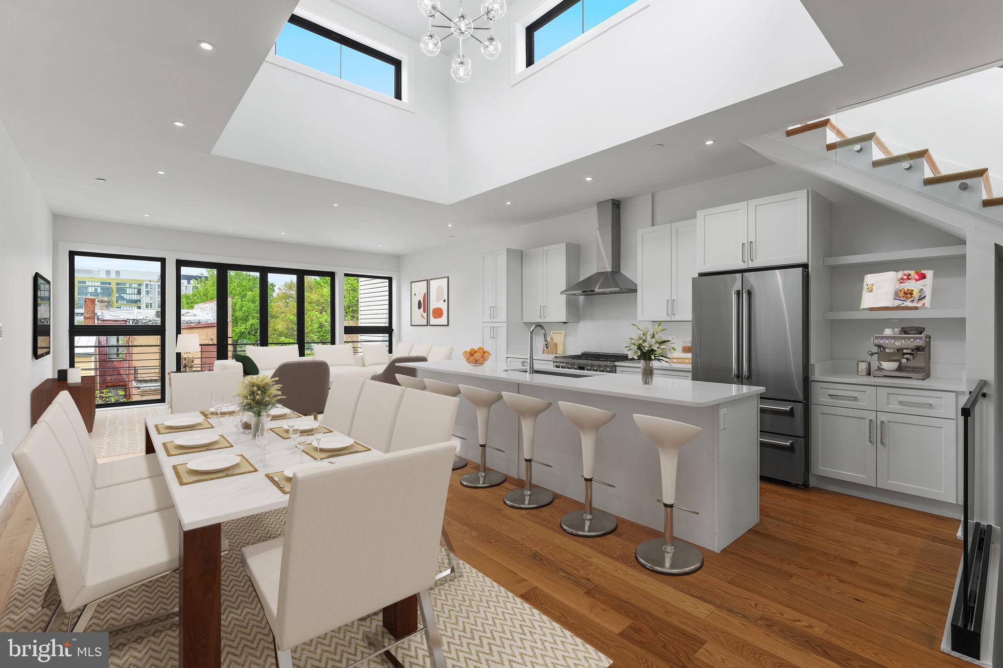 1414 5th Street Northwest, Unit B Washington, DC 20001 - Photo 23 of 71 Oversized Dining with Expansive Cupola Above