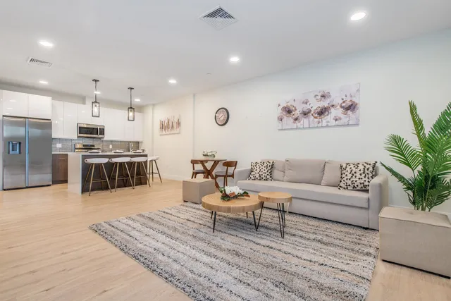 a living room with furniture